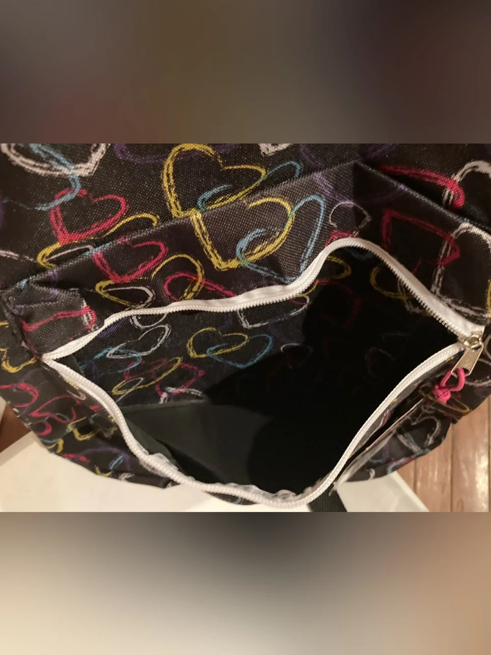 Kids' Black Heart Print Backpack